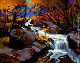 Dreamy Creek II Paintings - Tumble Creek by Michael O'Toole